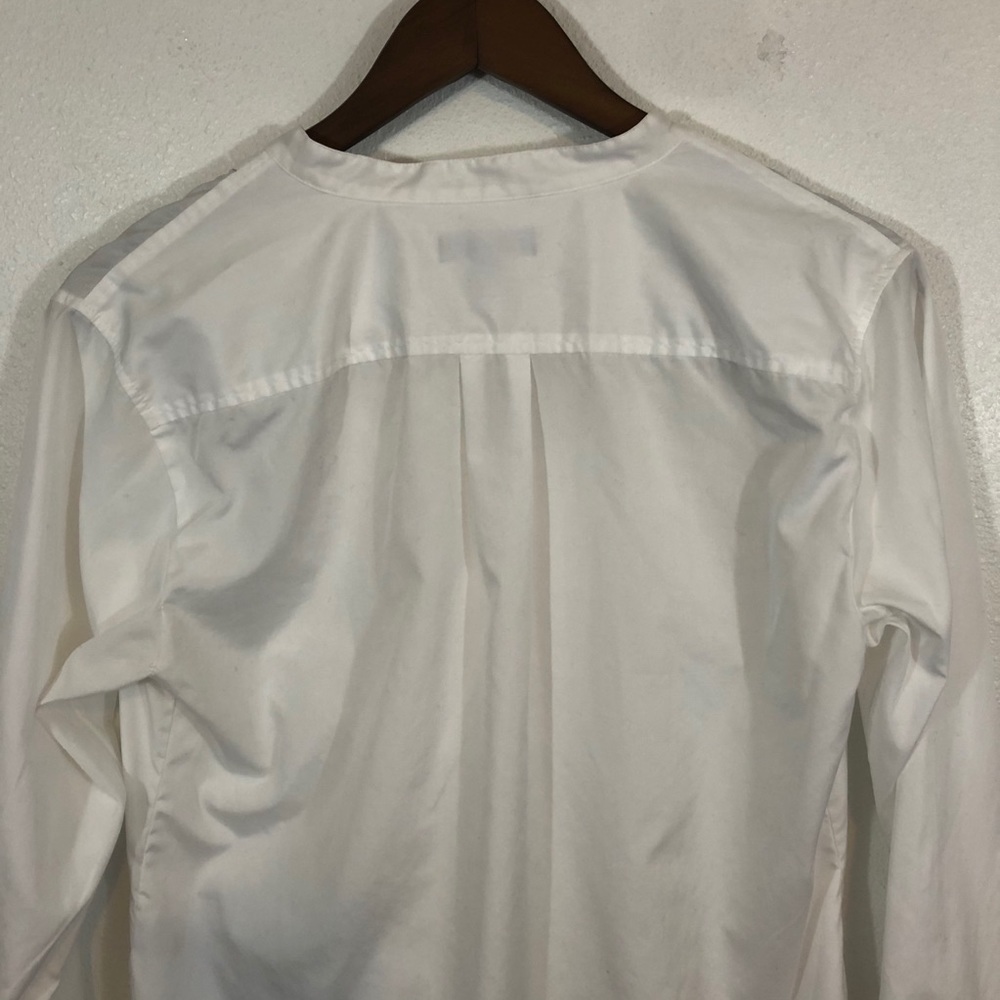 J Crew white tuxedo blousy pull over French cuffs - Picture 8 of 9